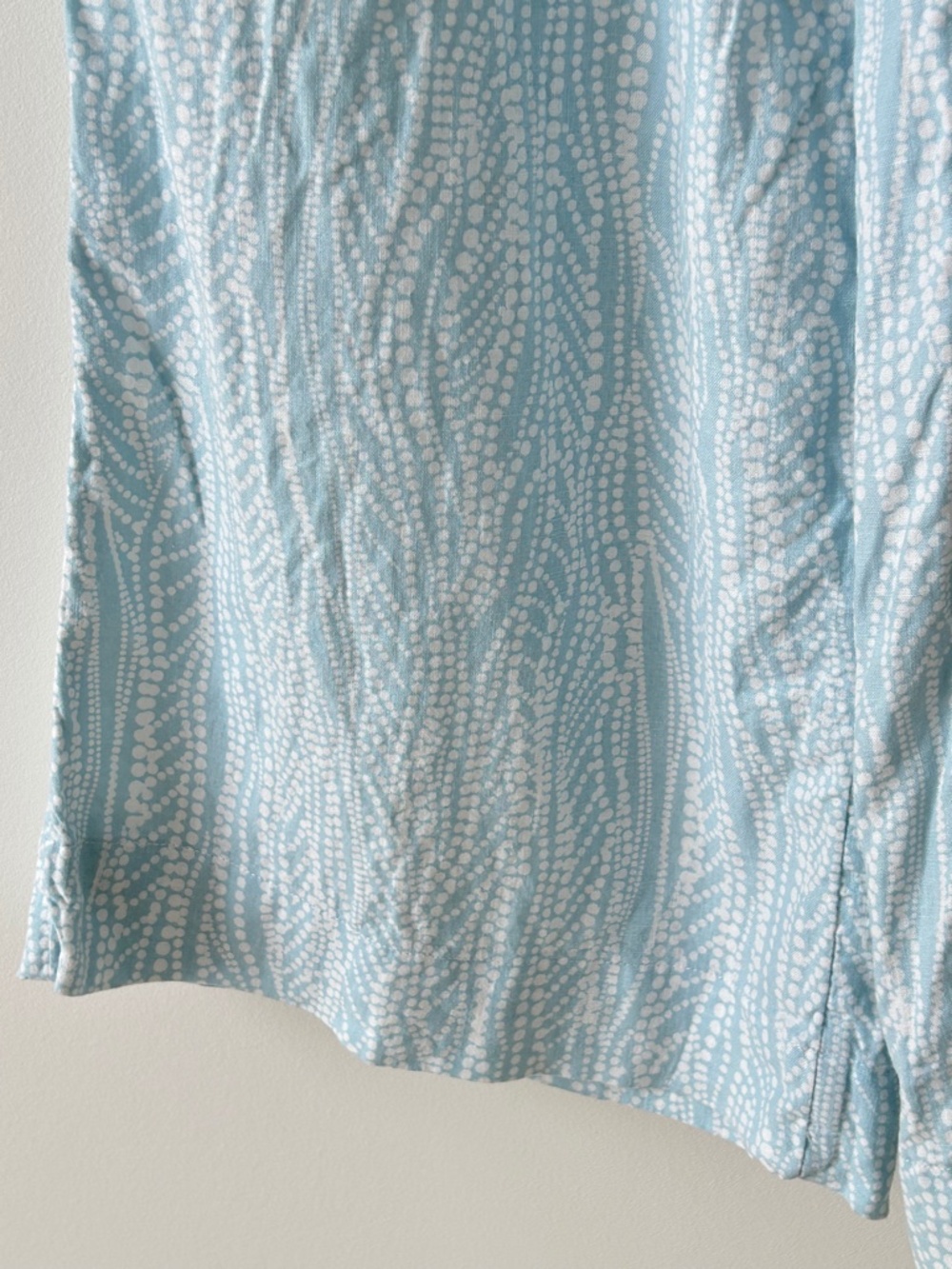 Joie Linen Blend Wide Leg Smocked Waist Light Blue & White Pants - Picture 8 of 16
